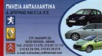 ΔΡΟΥΚΑΣ & ΣΙΑ ΕΕ – ΑΝΤΑΛΛΑΚΤΙΚΑ ΑΥΤΟΚΙΝΗΤΩΝ – ΚΑΤΩ ΠΑΤΗΣΙΑ – ΑΘΗΝΑ ΑΤΤΙΚΗ