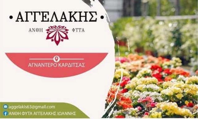 ΑΓΓΕΛΑΚΗΣ ΙΩΑΝΝΗΣ – ΘΕΡΜΟΚΗΠΙΑ ΑΓΝΑΝΤΕΡΟ ΚΑΡΔΙΤΣΑΣ – ΑΝΘΗ ΦΥΤΑ ΑΓΝΑΝΤΕΡΟ ΚΑΡΔΙΤΣΑ