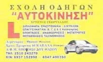 ΓΕΩΡΓΙΑΔΗΣ ΧΡΗΣΤΟΣ – ΑΥΤΟΚΙΝΗΣΗ – ΣΧΟΛΗ ΟΔΗΓΩΝ – ΚΑΒΑΛΑ