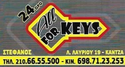 ALL FOR KEYS – ΧΡΥΣΑΦΙΔΗΣ ΣΤΕΦΑΝΟΣ