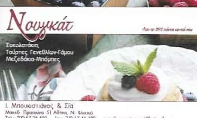 ΝΟΥΓΚΑΤ | ΖΑΧΑΡΟΠΛΑΣΤΕΙΟ | ΝΕΟ ΨΥΧΙΚΟ ΑΤΤΙΚΗΣ