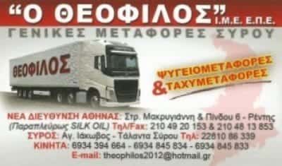 Ο ΘΕΟΦΙΛΟΣ | ΜΕΤΑΦΟΡΕΣ – ΜΕΤΑΚΟΜΙΣΕΙΣ | ΑΓΙΟΣ ΙΩΑΝΝΗΣ ΡΕΝΤΗΣ